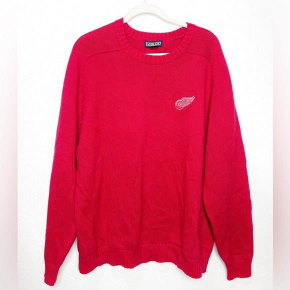 Land’s End X Detroit Red Wings Embroidered 100% Cotton Vintage Sweater XL 46-48 - Picture 1 of 5